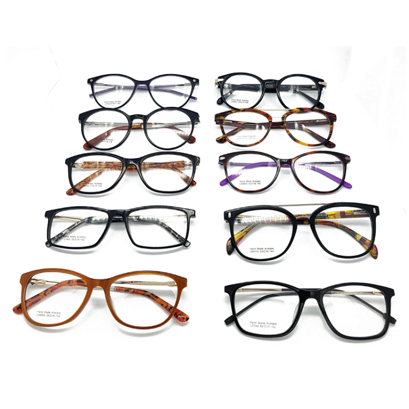 Factory Size Colors Delivery Randomly China Promotional Acetate Spectacles Eye Glasses Optical Frames