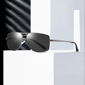 High Quality Custom Mens Metal Square Frame UV400 Lenses Sunglasses Sun Glasses