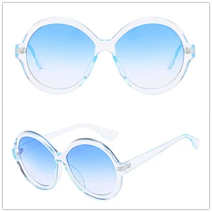 Professional Round Retro Ladies Gentlemen Transparent Frame Sunglasses Sun Glasses
