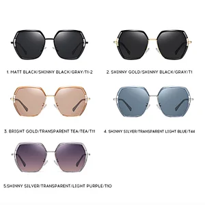 Modern Stylish Women Metal Big Frame Uv Sun Glasses Sunglasses