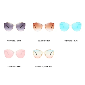 Trendy Fashion Women Oversized Rimless Frames Bright Color UV400 Lens Sunglasses