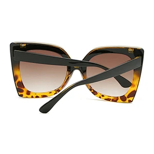 Factory Direct Supply Leopard Big Glasses Frames Uv400 Sunglasses