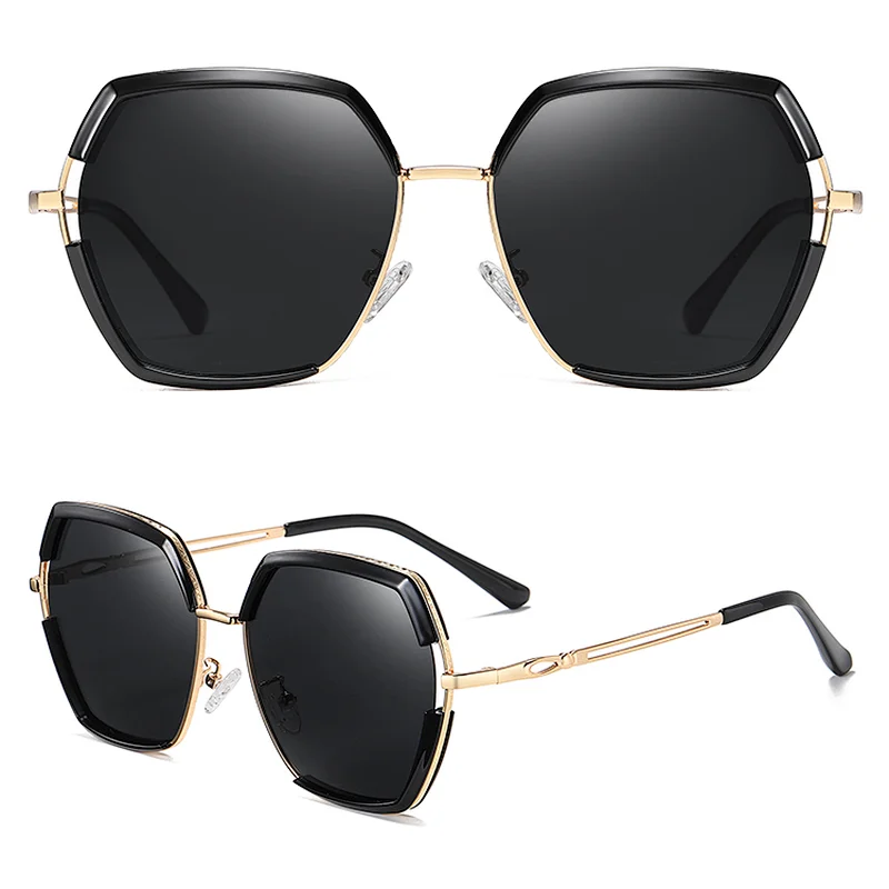 Modern Stylish Women Metal Big Frame Uv Sun Glasses Sunglasses