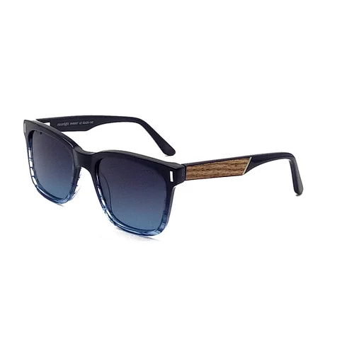 Custom Logo Fashion Polarized Acetate Wood  Metal Trim Authentic Shades Sunglasses