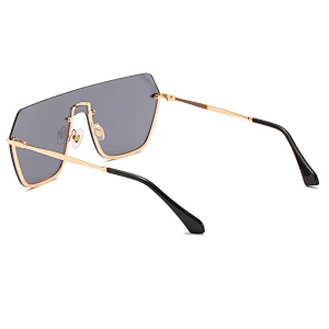 Stylish Fashion Womens Oversized Half Rimless PC One Piece Frames Sunglasses