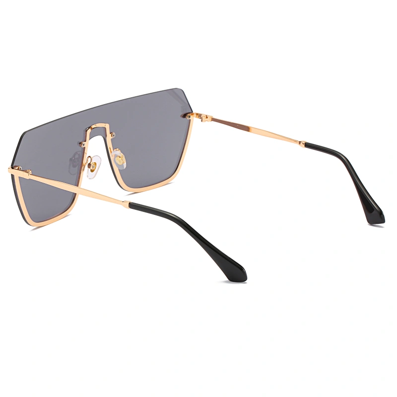 Stylish Fashion Womens Oversized Half Rimless PC One Piece Frames Sunglasses