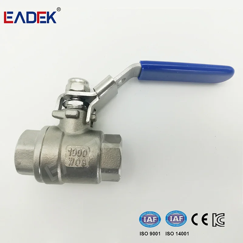 Stainless Steel 2PC Thread Ball Valve with Lock Lever Handle