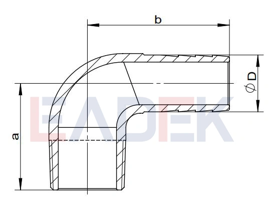 Stainless Steel Elbow Hose Nipple Male Thread Drawing