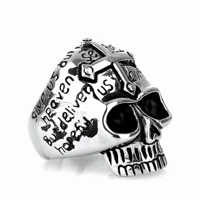 JMY Vintage Style Stainless Steel Punk Skull Finger Rings Men Jewelry Exaggerated Cool Biker Rings