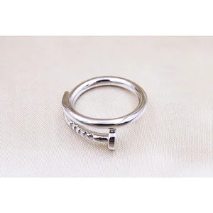 JMY new product adjustable size 925 sterling silver plated nail ring for girl