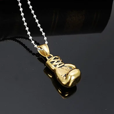 18k Gold Plated Trendy Powerful Alloy Exercise Products Boxing Glove Model Necklace