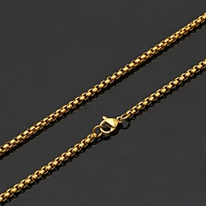 Size can be customized stainless steel square pearl jewelry Titanium steel clavicle necklace round box chain