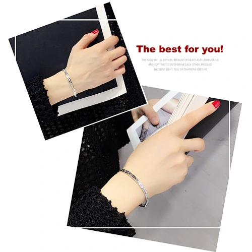 Korean Version Of The Fashion Roman Digital Bracelet Female Wild Bracelet Exaggerated Jewelry Popular Titanium Steel Bracelet