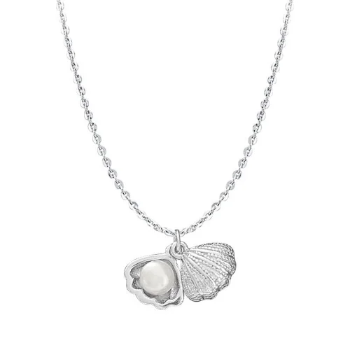 Custom White Single Chain Choker Jewelry Natural Freshwater Pendant 925 Sterling Silver Shell Pearl Necklace
