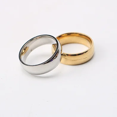 JMY Europe and the United States Arc Glossy Couple Ring Stainless Steel Ring