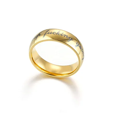 High polished ip gold plating vintage men stainless steel wedding ring