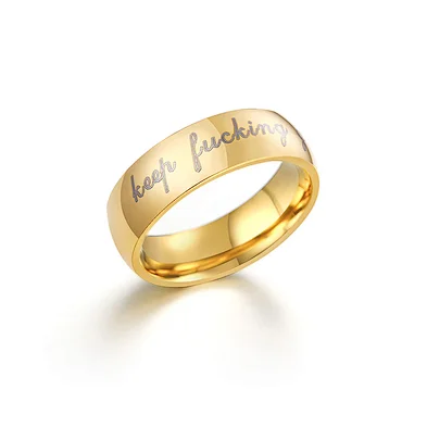 High polished ip gold plating vintage men stainless steel wedding ring