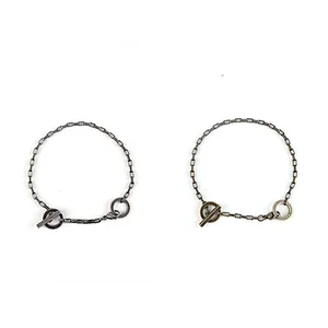 Fashion Simply Ancient Color Lock Chain Men and Women Stainless Steel Anklet and Bracelet