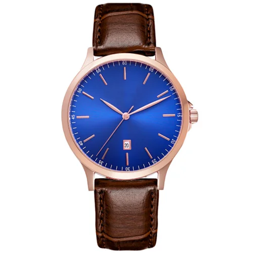 Japan Quartz Movement men women Custom Logo hand Coin watch with leather strap
