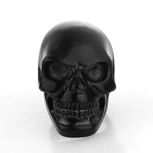 High Quality Matt Black Skeleton Head Cool Man Skull with Solid Back for Strong Men Rings