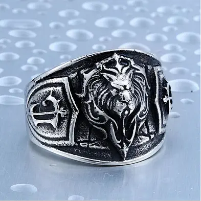Men's Individuality Ornament Wholesale Hero Alliance Tribal Silver Ring Popular Game Men's Stainless Steel Ring