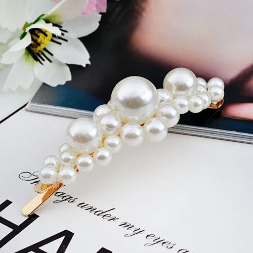 2019 new korean trend high quality clip hair pearl hairgrips