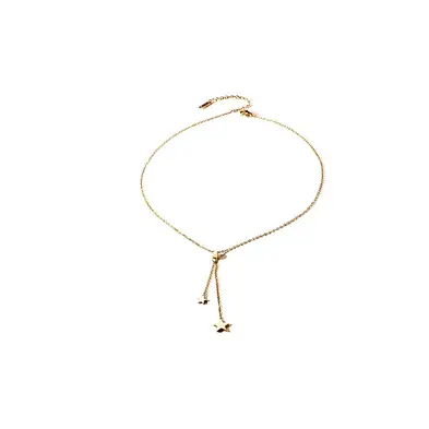 Fashion Women Stainless Steel Tassels Star Golden Rose Gold Necklace