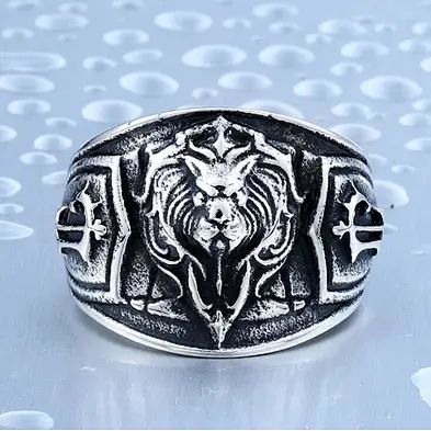 Men's Individuality Ornament Wholesale Hero Alliance Tribal Silver Ring Popular Game Men's Stainless Steel Ring