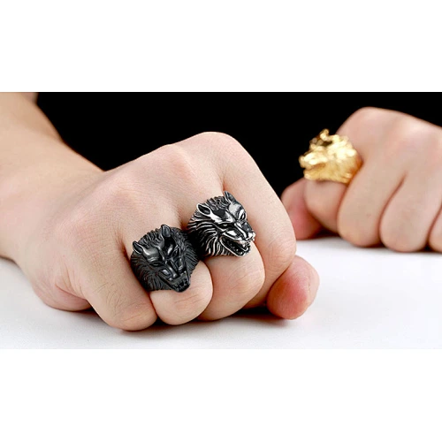 men's Wolf  ring