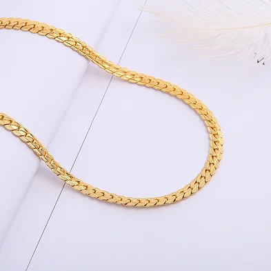 Hot sale cool men jewelry 5mm 20 inch necklace men gold plated chain