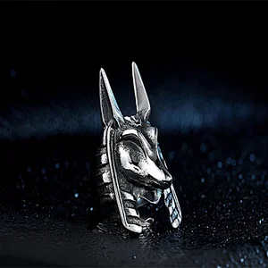 New Design Hot Sell Stianlees Steel Classic Head Of Anubis Men's Ring Wholesale