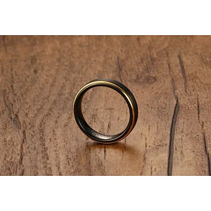 JMY factory custom Tungsten carbide steel brushed black gold ring rainbow wedding rings