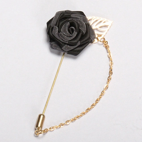 Wholesale Long Needle Tassel Chain Rose Flower Pin Wedding Brooch Men Suits Handmade Jewelry Brooch