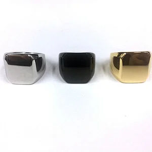 JMY Simple Stainless Steel Blank Surface Fine Polishing Square Ring for Men
