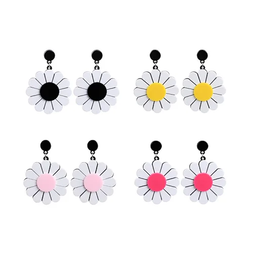 Wholesale Fashion custom wedding party small gift women plastic flower earrings