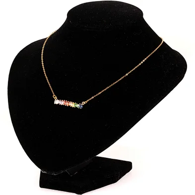 2019 Women Fashion Bohemian Crystal Zircon Stainless Steel Gold Plated Chain Jewelry Pendant Custom Necklace