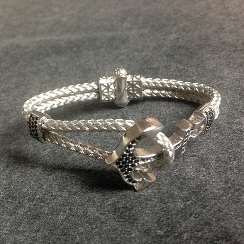 wire link anchor cord bracelet