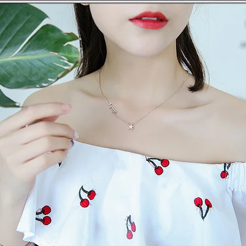 Hot Sale Accessories Pendant Titanium Steel Necklace Female Swan Clavicle Chain Letter Necklace