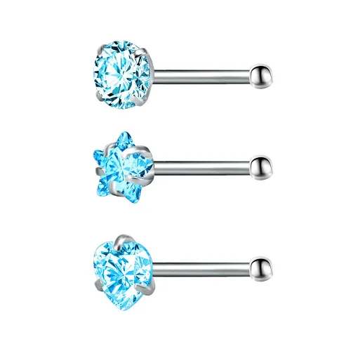 316L Surgical Steel Hinged Gemmed Piercing indian nose ring studs