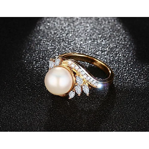 Pearl Engagement Finger Ring