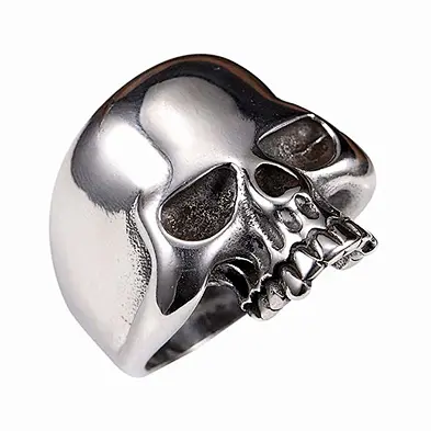 New Design Simple Multi Size Gold Silver Black Finger Jewelry Men Women Stainless Steel Skull Ring