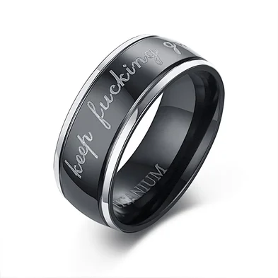 Cheap wholesale men stainless steel eternity band fashion ring