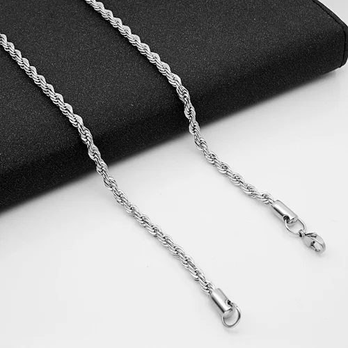 316 stainless steel necklace titanium steel with chain jewelry thick twist rope chain wholesale diy men's accessories