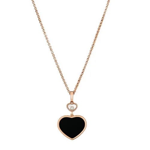 S925 Sterling Silver Heart-shaped Necklace Clavicle Chain White Shell Black Agate Necklace