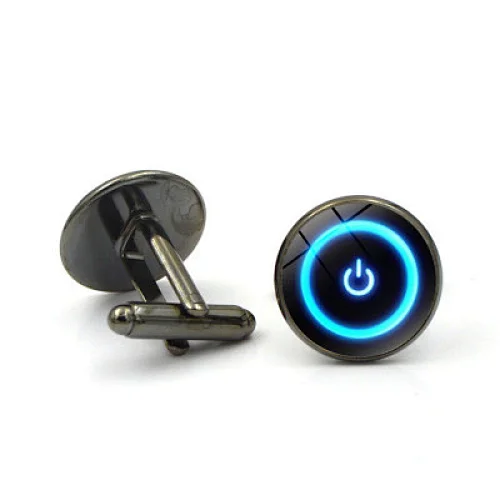 One Pair Creative Zinc Alloy Cufflinks Switch Power Button Cufflink Cuff Links for Men's Shirt Jewelry Novelty Gift For Male