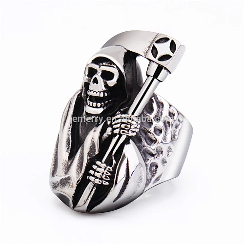 Trendy Death Skull Mens Ring