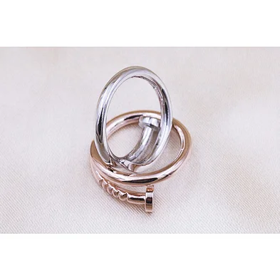 JMY new product adjustable size 925 sterling silver plated nail ring for girl
