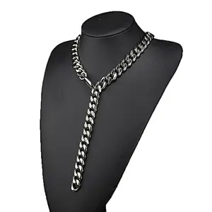 Wholesale Custom 12/15/17/19MM Thick Cuban Link Mens Miami Stainless Steel Curb Link Chain Men Necklace