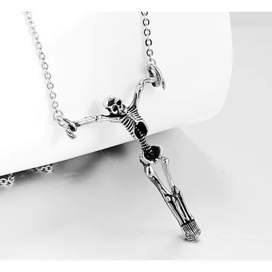 New Design Fashion Style Stainless Steel Skull Skeleton Pendant Necklace For Men