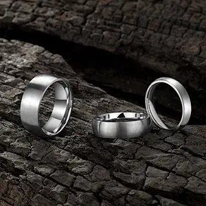 4mm/6mm/8mm engagement titanium men's fashion ring Brushed Dome Wedding Band Comfort Fit Size 4-14